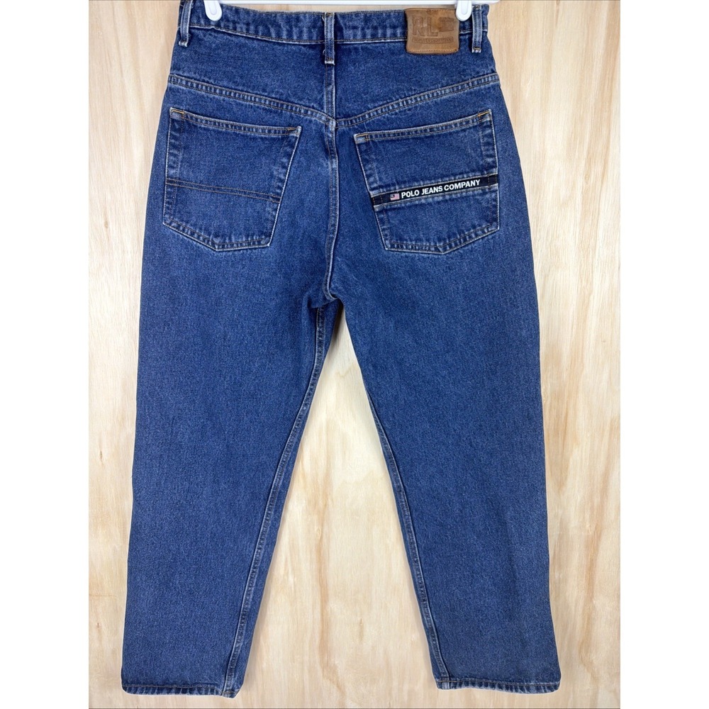 VTG Polo Jeans Company Blue Denim Baggy‎ Jeans Men's Size  32x30 100% Cotton Y2k